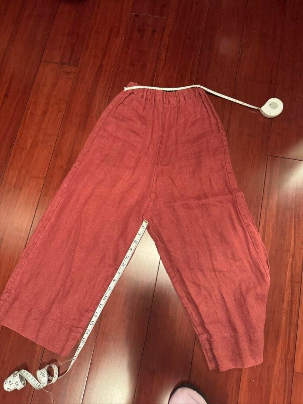 NWT Nettle Studios Rust Linen Pull On Cropped Wide Leg XS